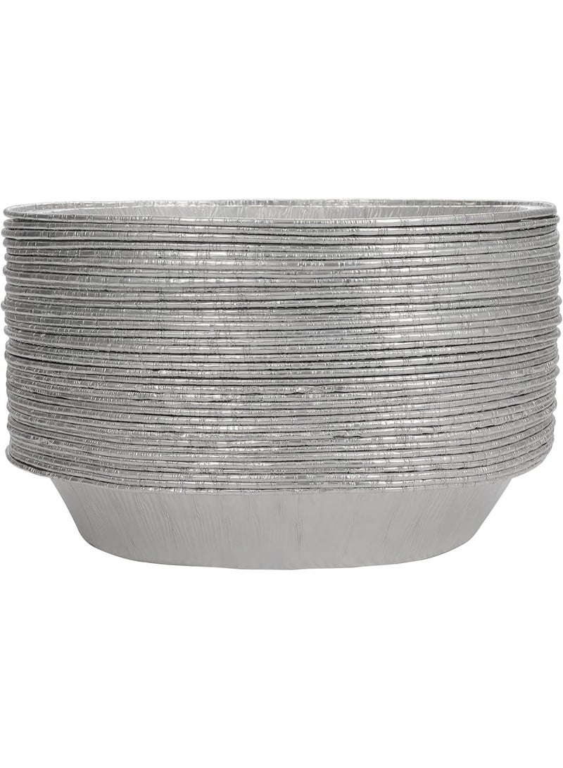 10-Pack Disposable Round Aluminum Foil Pans 210x175x46mm, Heavy-Duty Tin Foil Trays for Air Fryer and Oven, Deep Baking Pie Tins for Roasting, Grilling and Cooking, Freezer Safe Food Storage Containers, Reusable & Recyclable Silver Cake Plates for BBQ, Picnics and Meal Prep. - Image 4